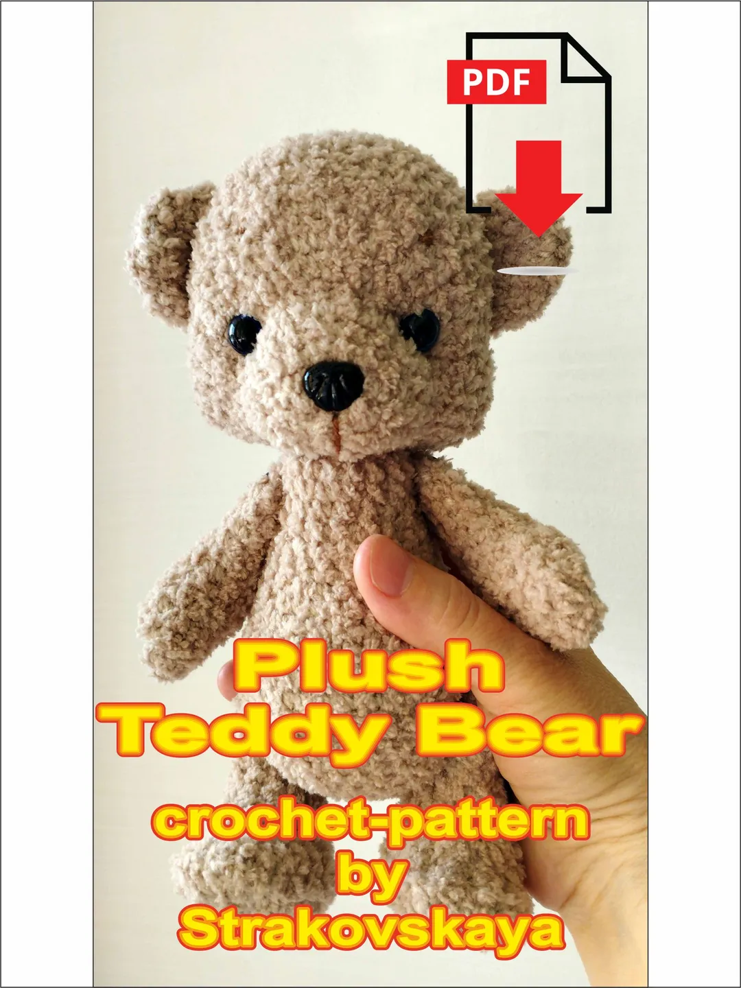 Crochet pattern Plush Teddy Bear. Amigurumi pattern
