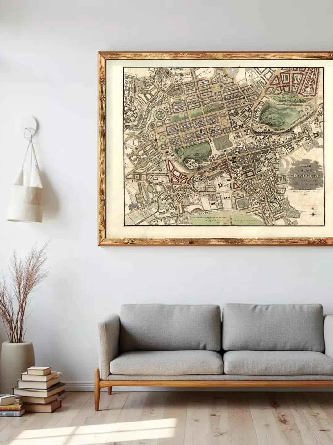 Edinburgh Scotland Vintage Map Print | 1831 City Plan
