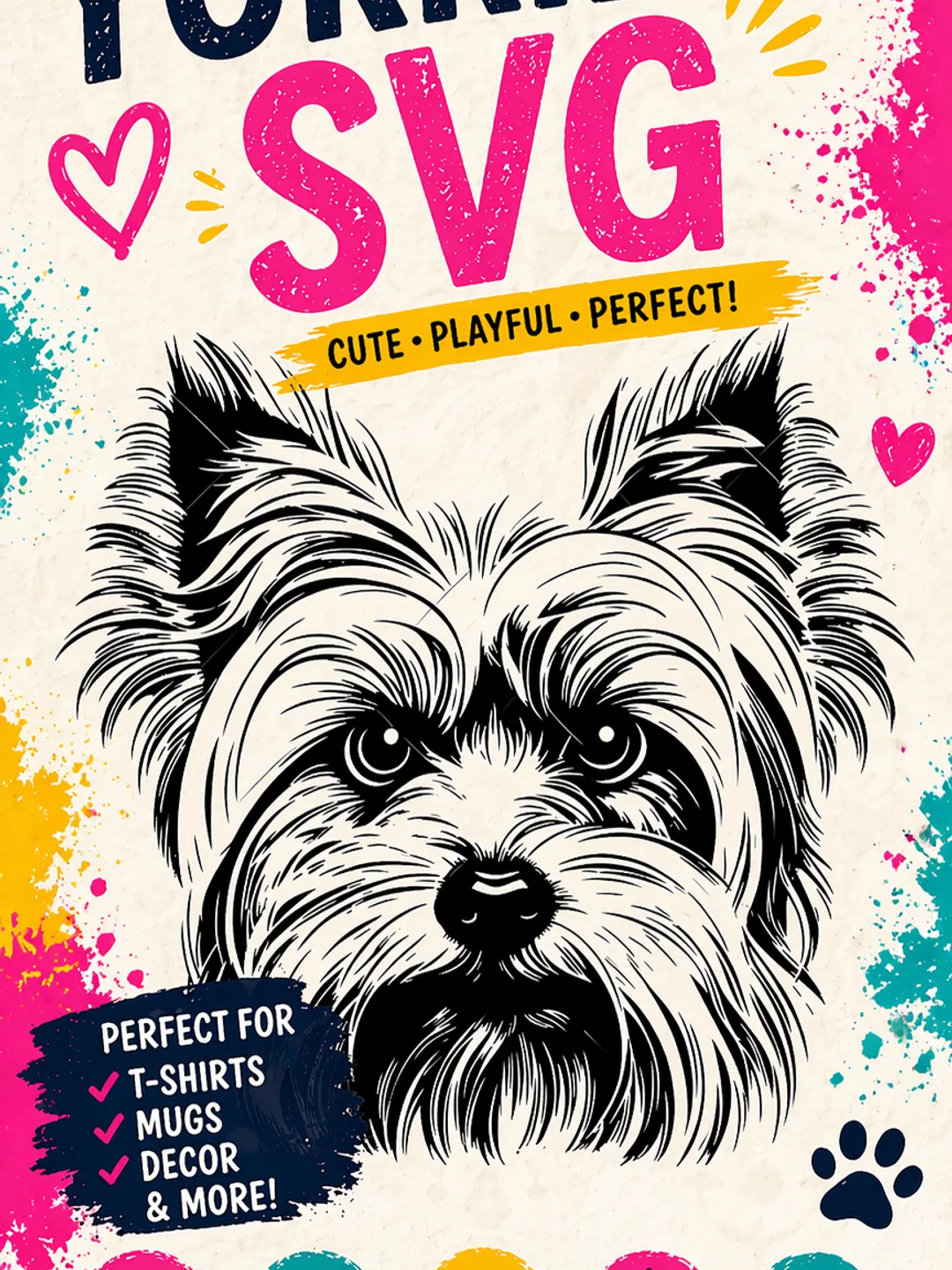 Yorkie Svg File Yorkshire Terrier SVG,Yorkie face clipart,Dog svg cricut,Yorkshire ...