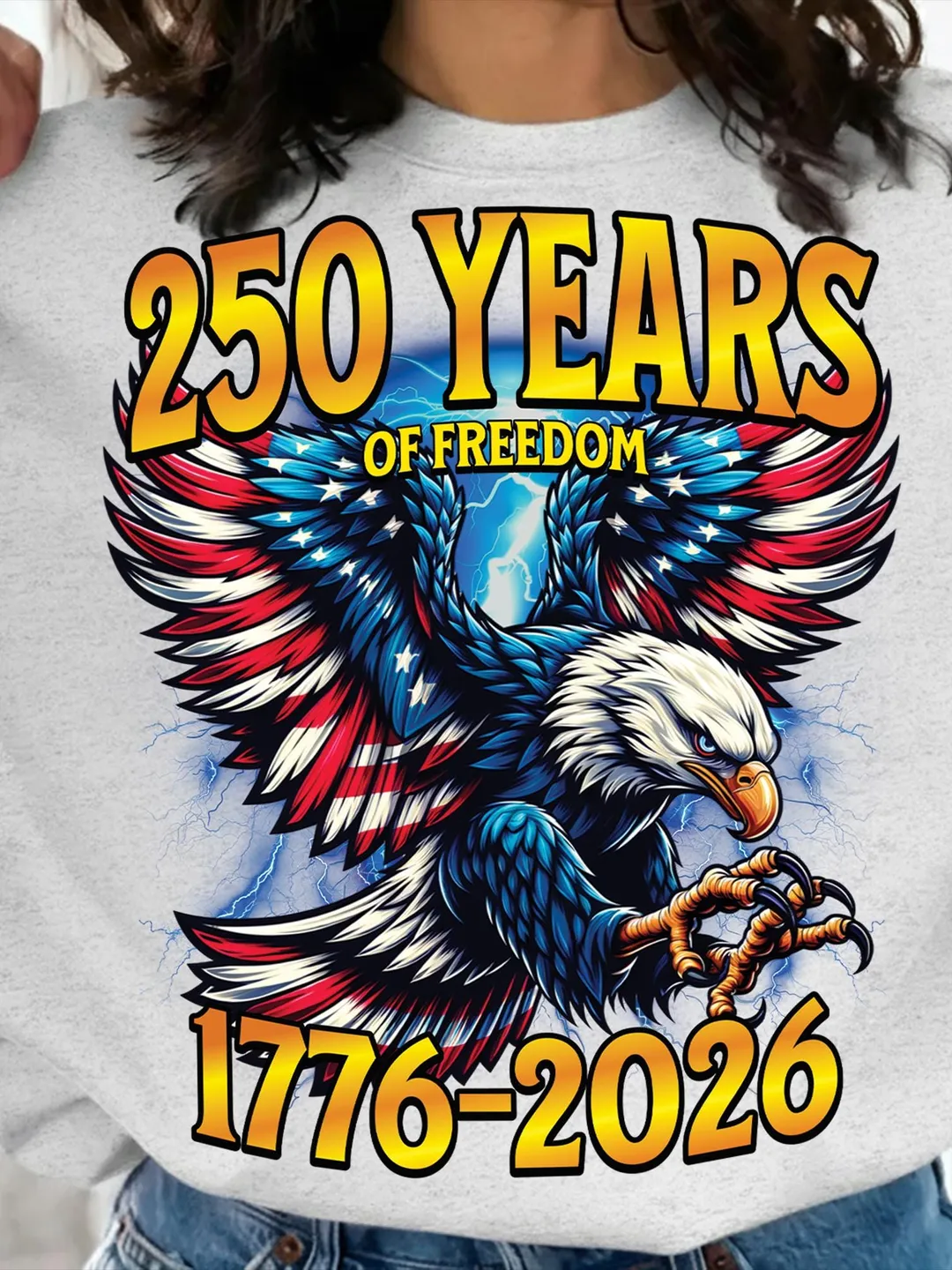 250 Years of Freedom Eagle PNG – Patriotic American Flag Design