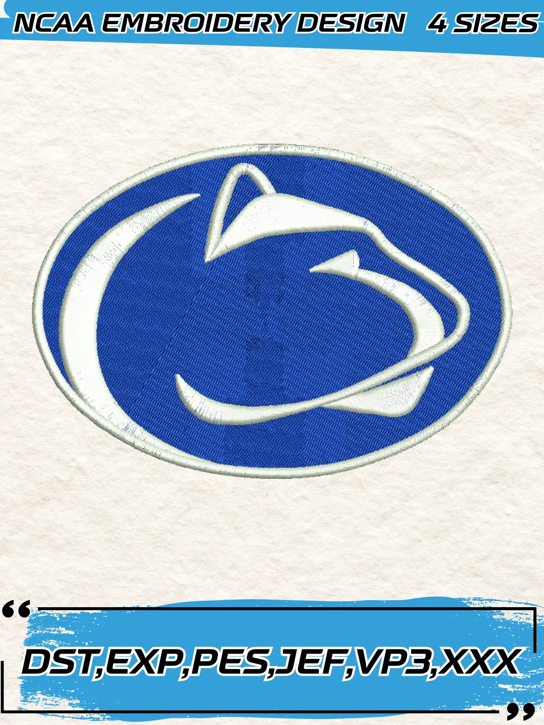 Penn State Nittany Lions Embroidery Design,NCAA Logo Embroidery Design,Machine Embroidery Design File,4 Sizes, Digital Download