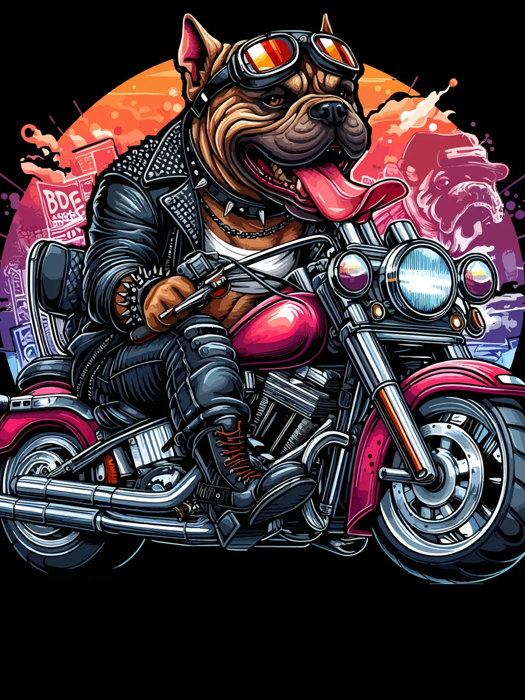 Vector Dogs Riders Biker Dog SVG PNG – Cool Motorcycle Dog Rider Clipart, Leather Jacket ...