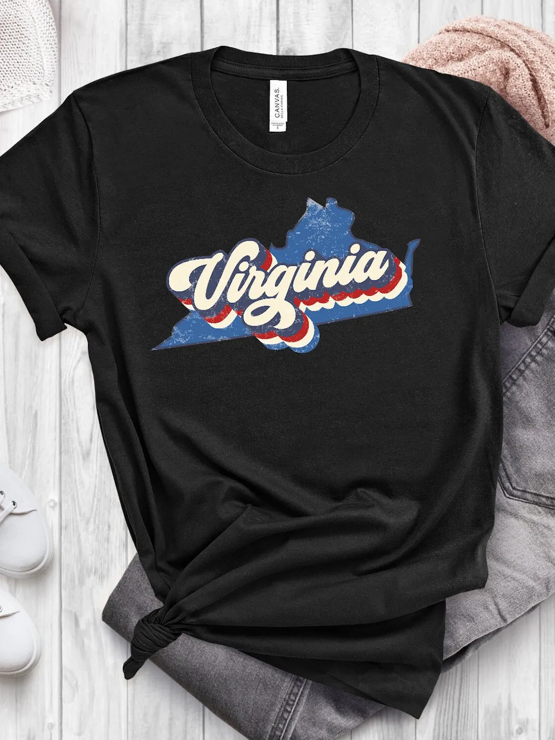 Virginia Fan Shirt: Vintage Look - Soft Cotton Blend