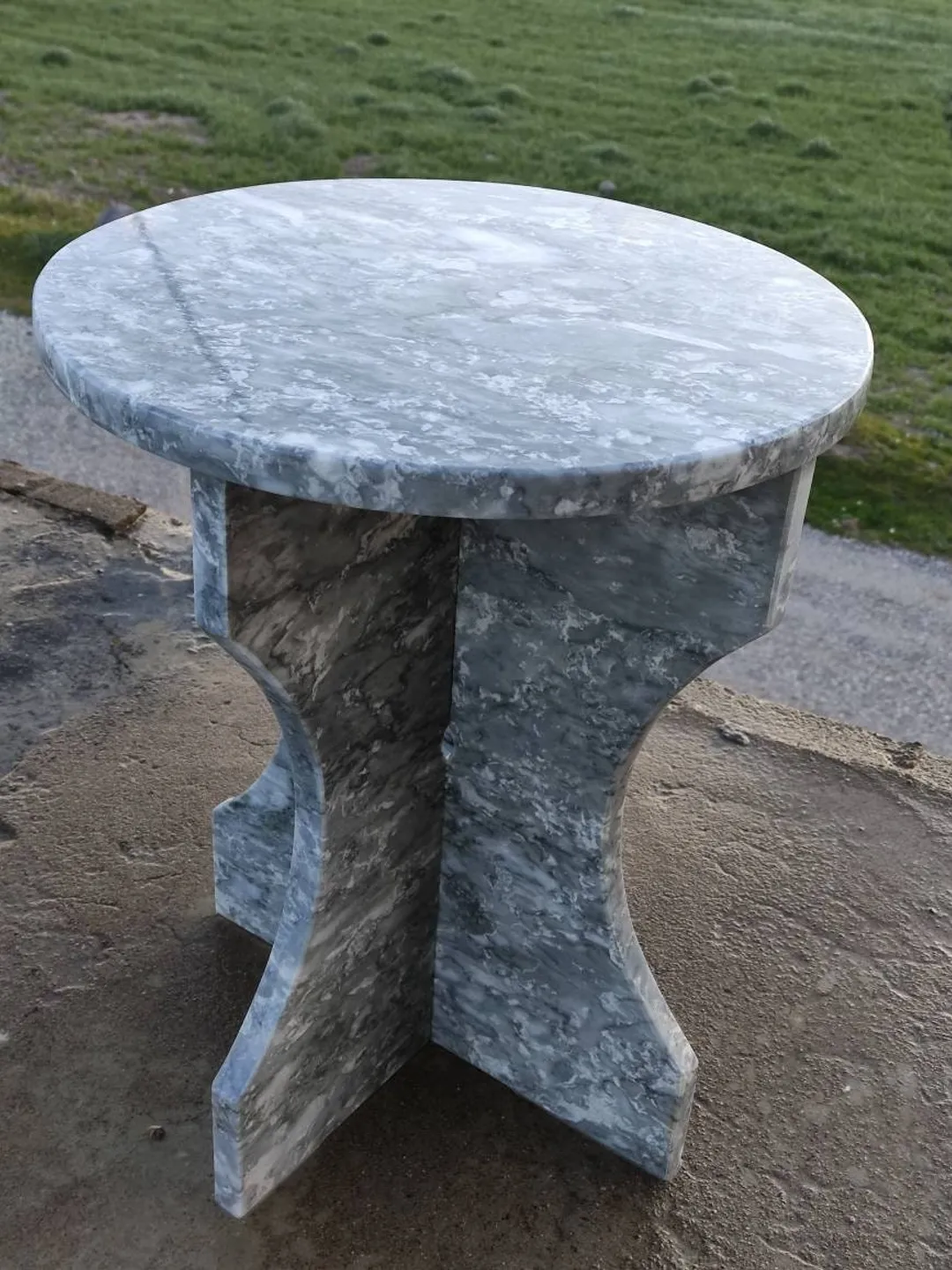 Silver Marble Side table, end table coffee table real marble handmade special series %100 real marble italian model