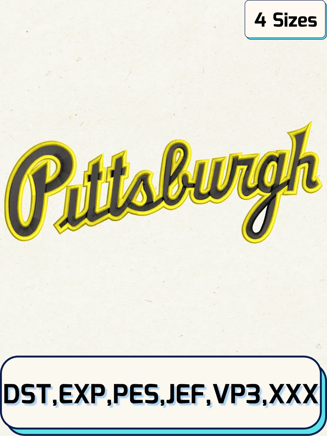Pirates Baseball Embroidery Design – Machine Embroidery File- 4 Sizes