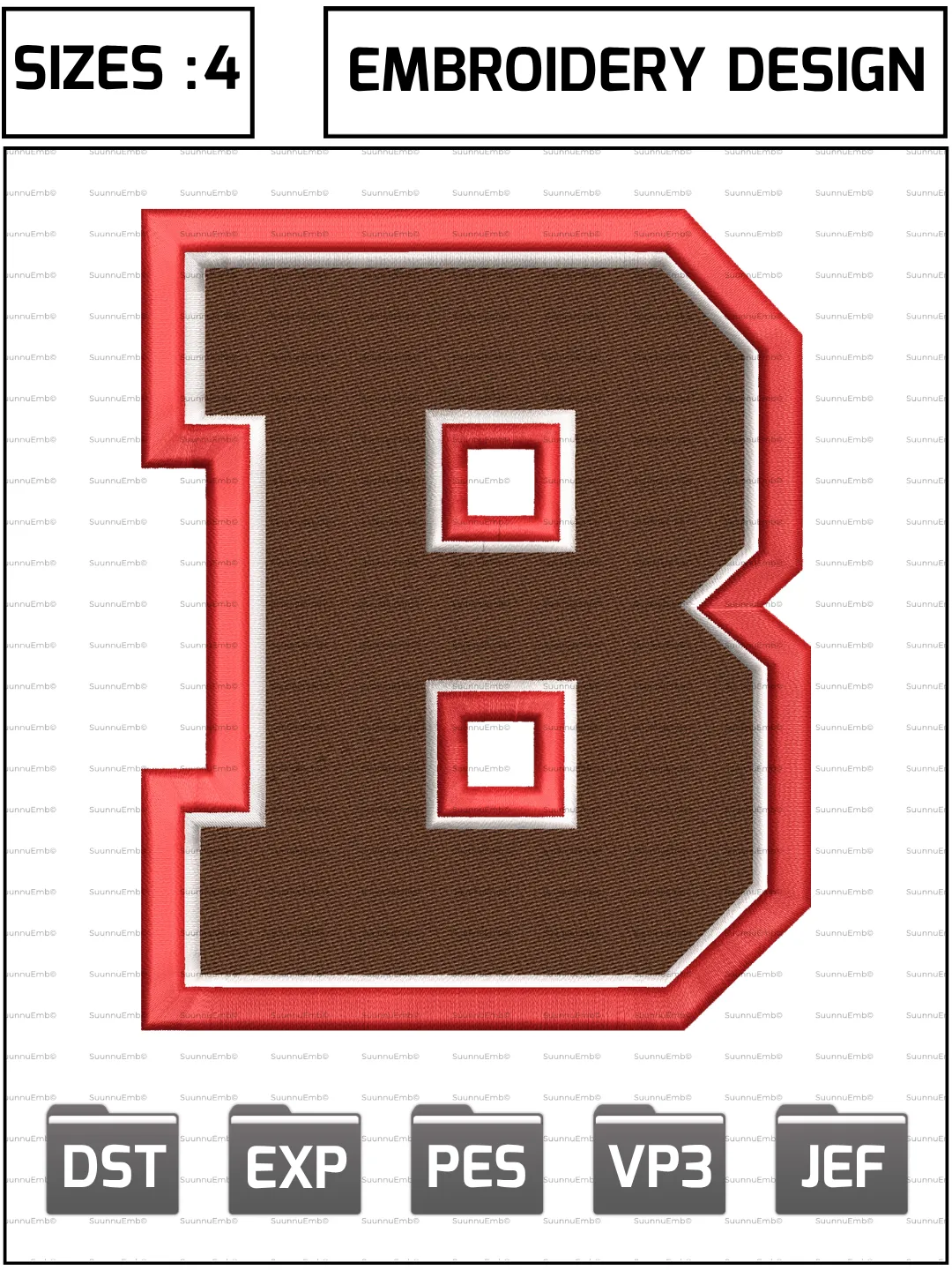 Brown Bears Logo Embroidery Design,NCAA Logos Embroidery Design,NCAA Teams, Machine Embroidery Design File,4 Sizes, Digital Download