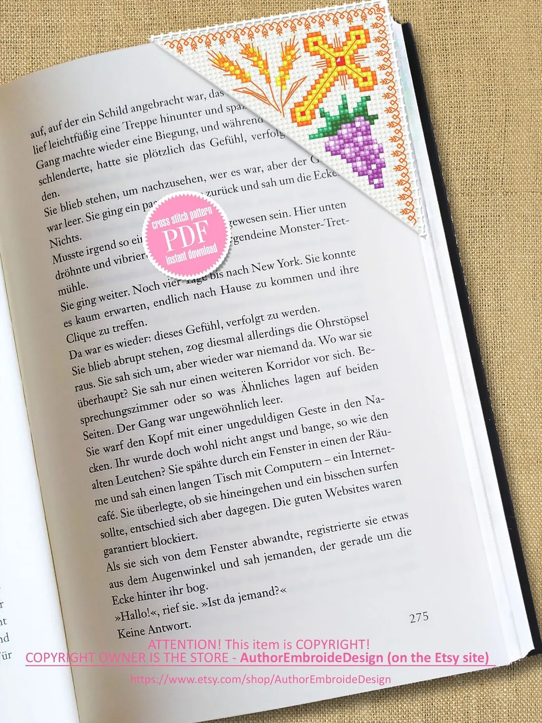 Corner bookmark cross stitch pattern PDF download Simple handmade bookmark digital PDF, Bible bookmark corner, Christian cross stitch #B130