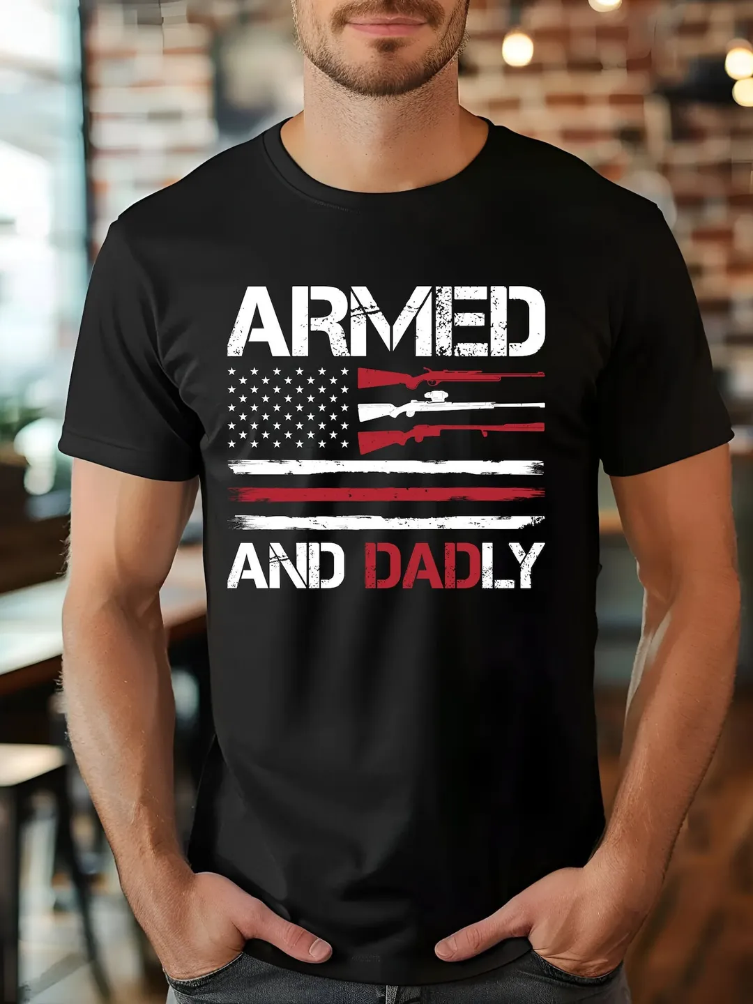 Armed And Dadly Shirt: Funny Father's Day Tee for Dad