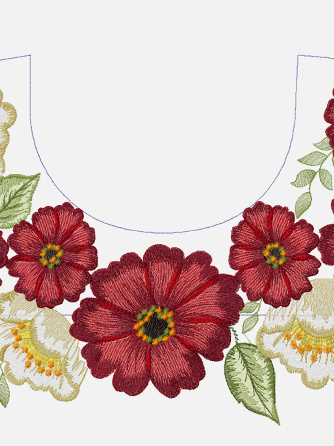 August red flowers 4 Designs Machine Embroidery Design