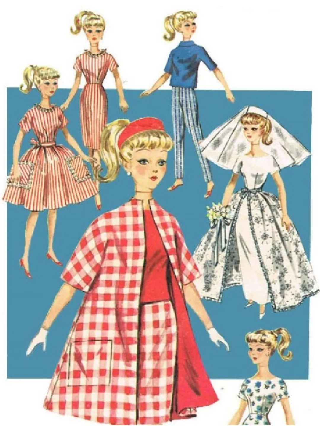 Copy Butterick 9993 Vintage Barbie Sewing Pattern Wardrobe Clothes for ...
