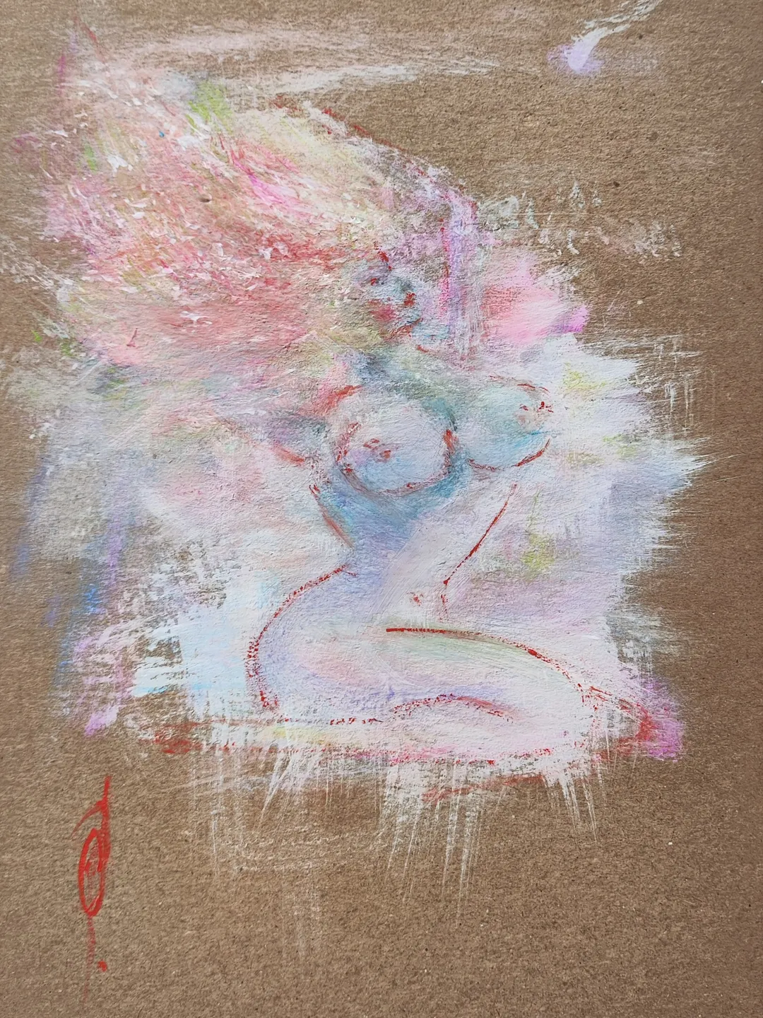 Naked woman painting Original art