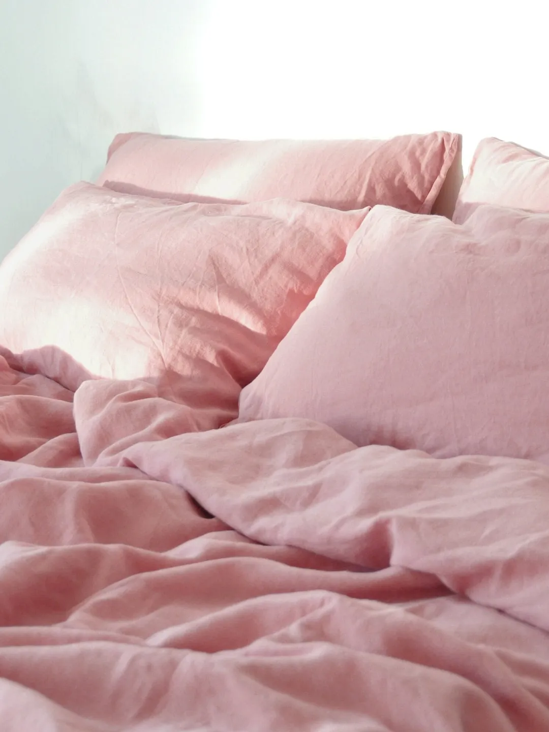 Rose pink linen pillowcase / Pink pillow cover / King, Queen, Standard, Euro, Decorative, Australian, Custom size / Envelope closure