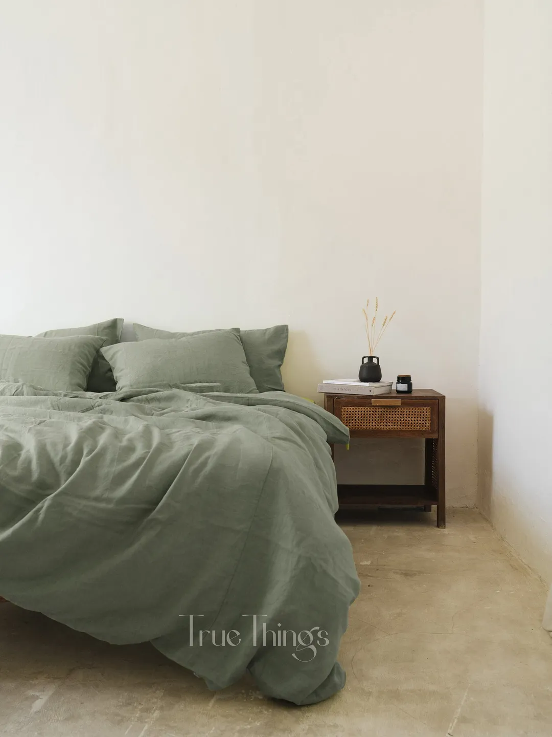 Gray sage linen pillowcase / Green pillow cover / King, Queen, Standard, Euro, Decorative, Australian, Custom size / Envelope closure