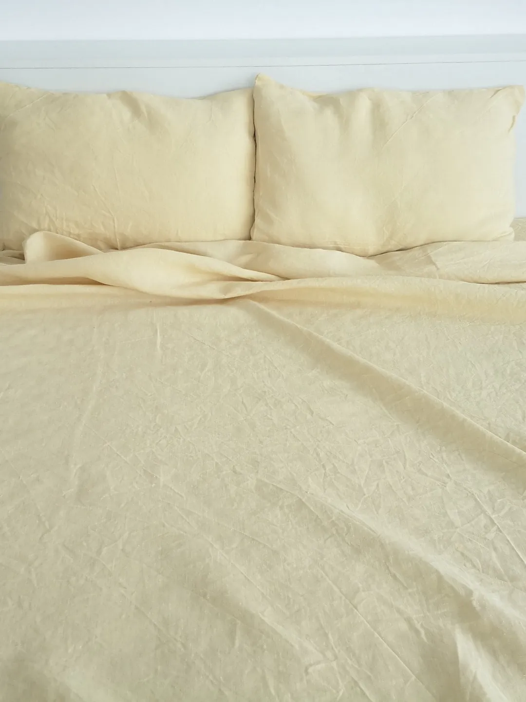 Pastel yellow linen flat sheet / 1 Flat sheet / Softened linen sheet / Stonewashed linen / Linen bedsheet / Farmhouse decor