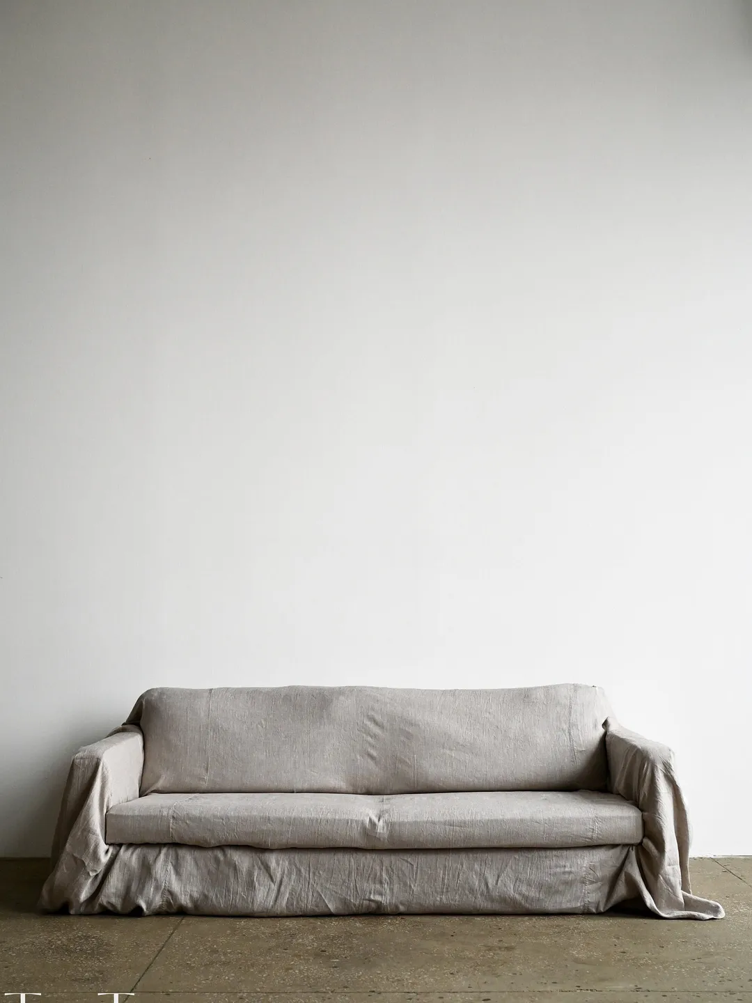 Undyed linen sofa slipcover / Couch throw / Softened linen drop cloth couch cover / Eco-friendly bedspread / Custom size bed cover