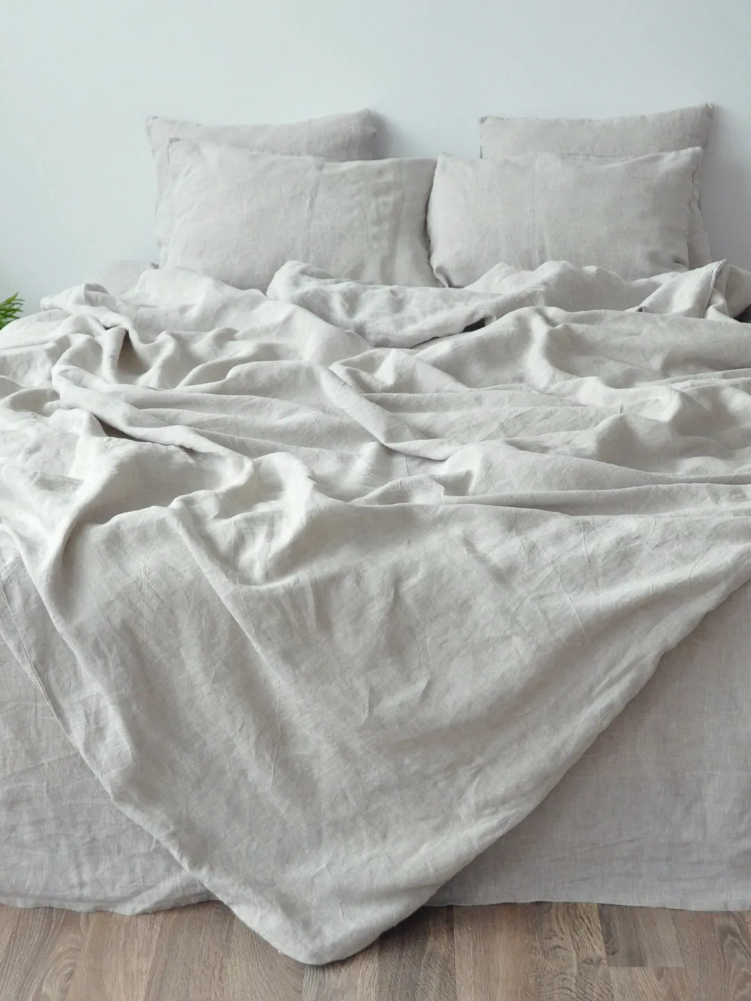 Undyed linen bedding set / 1 Duvet cover + 2 Pillowcases / Softened linen / Comforter cover set / Quilt cover set / Hidden closure