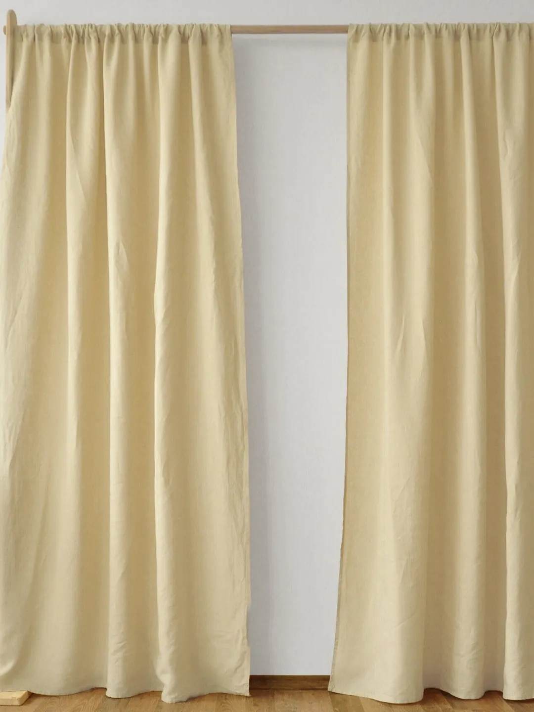 READY TO SHIP / Beige blackout linen curtains / 2 panels / Blackout lining / Medium weight linen / Custom size