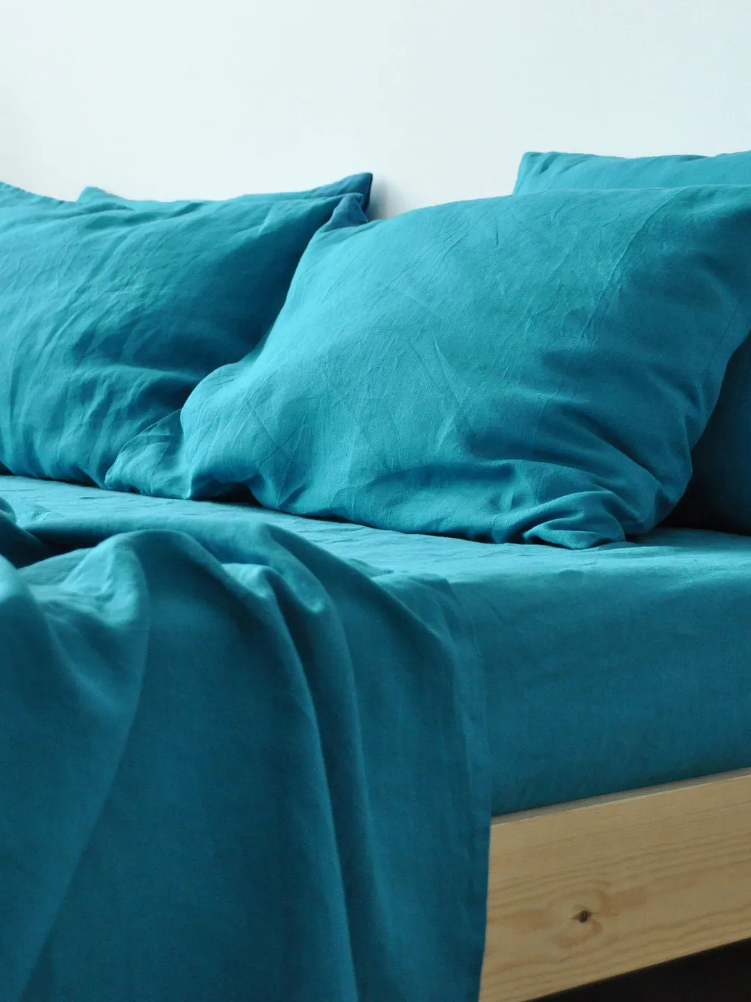 Sea Wave linen sheet set / 1 flat sheet + 1 fitted sheet + 2 ...