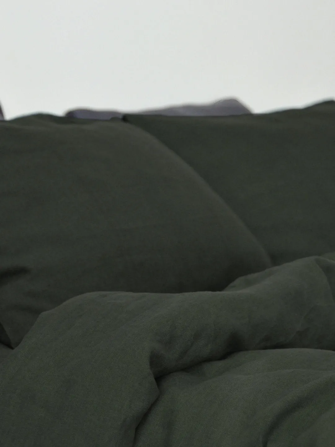 Charcoal green linen pillowcase / Linen pillow cover / King, Queen, Standard, Euro, Decorative, Australian, Custom size / Envelope closure