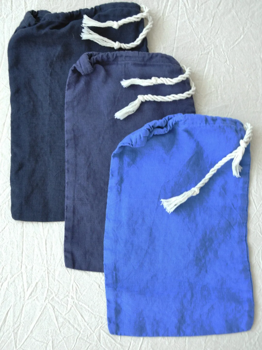 Zero waste linen bag / Bags set / Reusable washable food storage / Eco-friendly organic pocket / Natural bread drawstring bag / Vegan gift