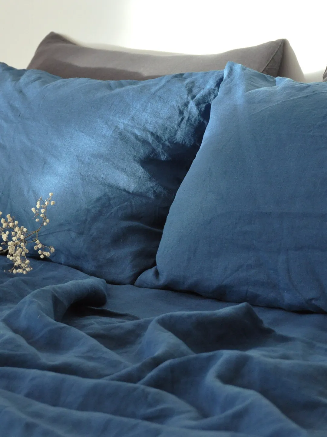 Ocean blue linen flat sheet / 1 Flat sheet / Softened linen sheet / Stonewashed linen / Linen bedsheet / Farmhouse decor