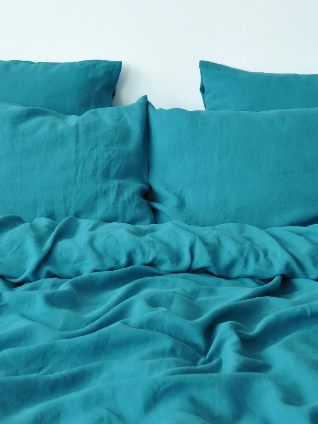 Sea wave linen bedding set / 1 Duvet cover + 2 Pillowcases / Blue-green linen / Softened linen bedding /Comforter cover set /Quilt cover set