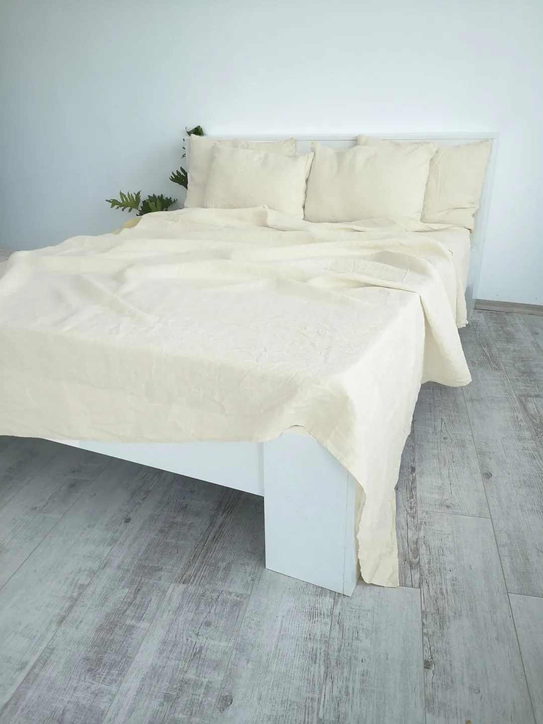 Ivory linen flat sheet / 1 Flat sheet / Softened linen sheet / Stonewashed linen / Linen bedsheet / Farmhouse decor