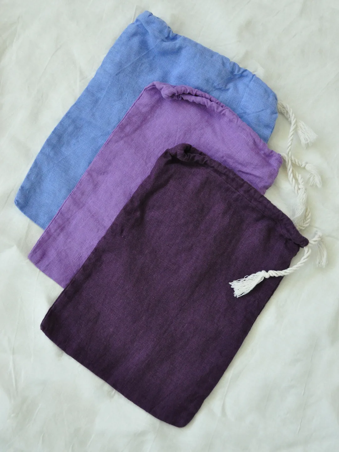 Zero waste linen bag / Bags set / Reusable washable food storage / Eco-friendly organic pocket / Natural bread drawstring bag / Vegan gift