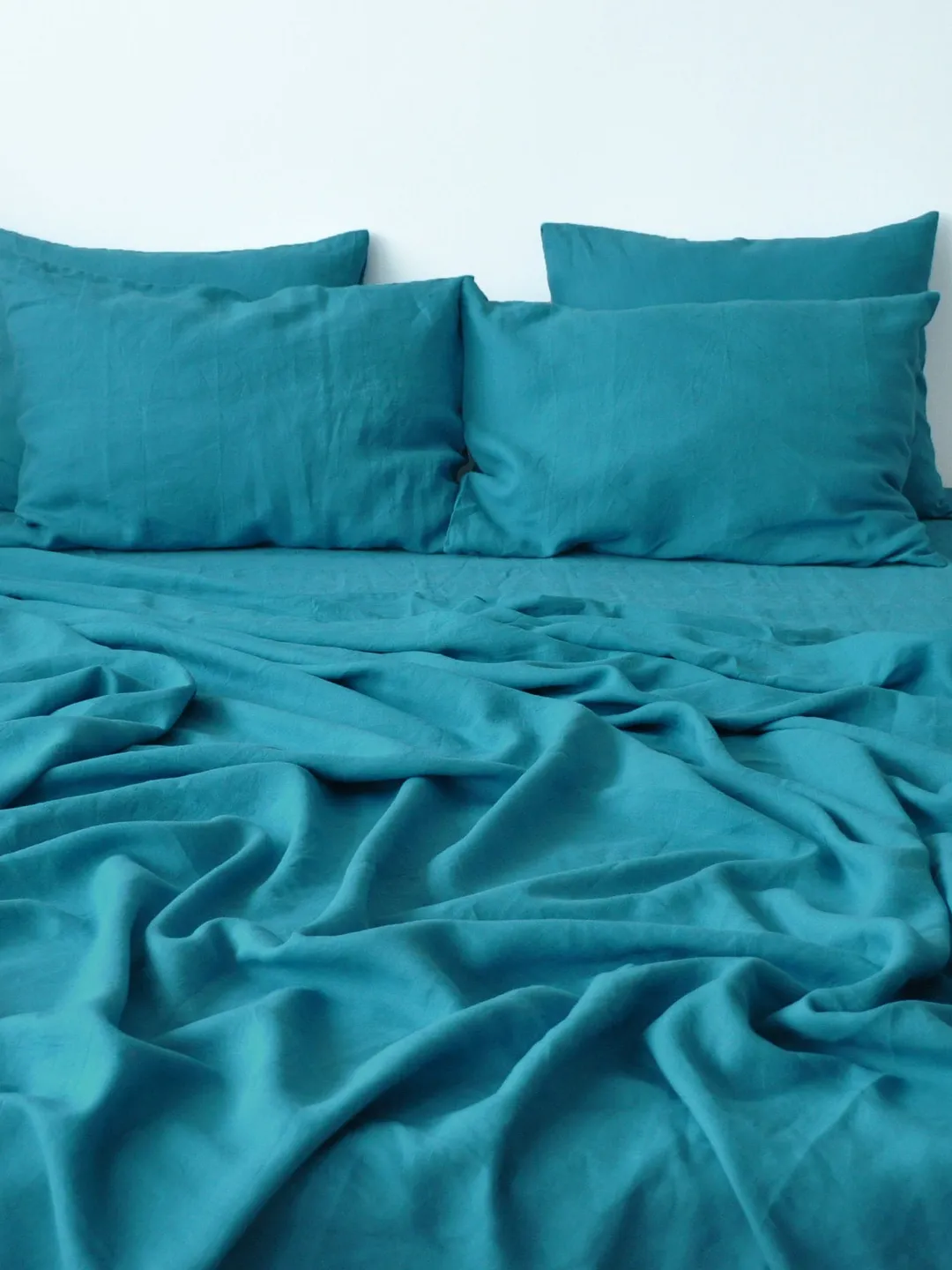 Sea wave linen flat sheet / 1 Flat sheet / Softened linen sheet / Stonewashed linen / Linen bedsheet / Farmhouse decor