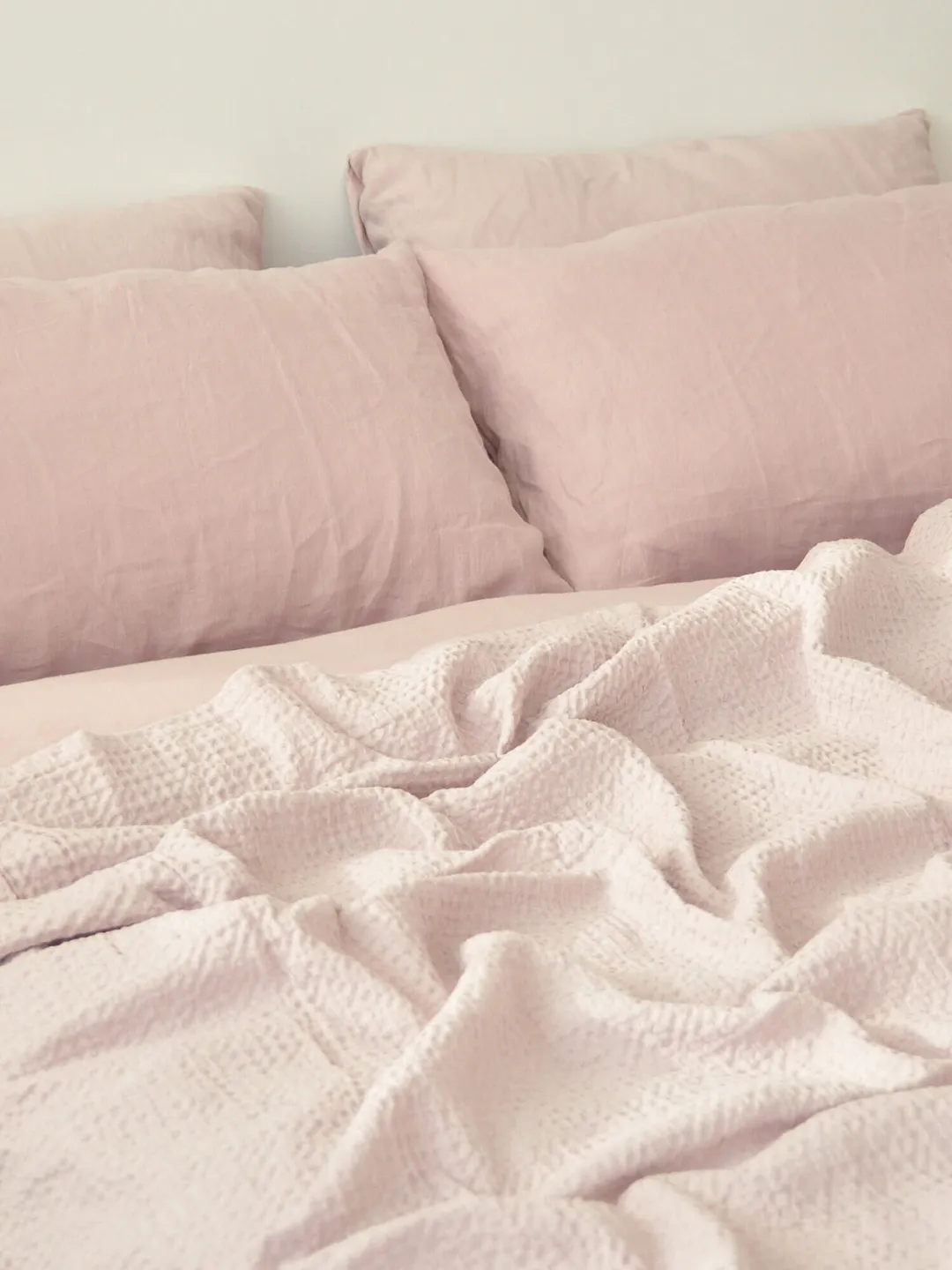 Dusty pink linen bedding set / 1 Duvet cover + 2 Pillowcases in pink color / Softened linen bedding / Duvet covet set /Comforter cover set