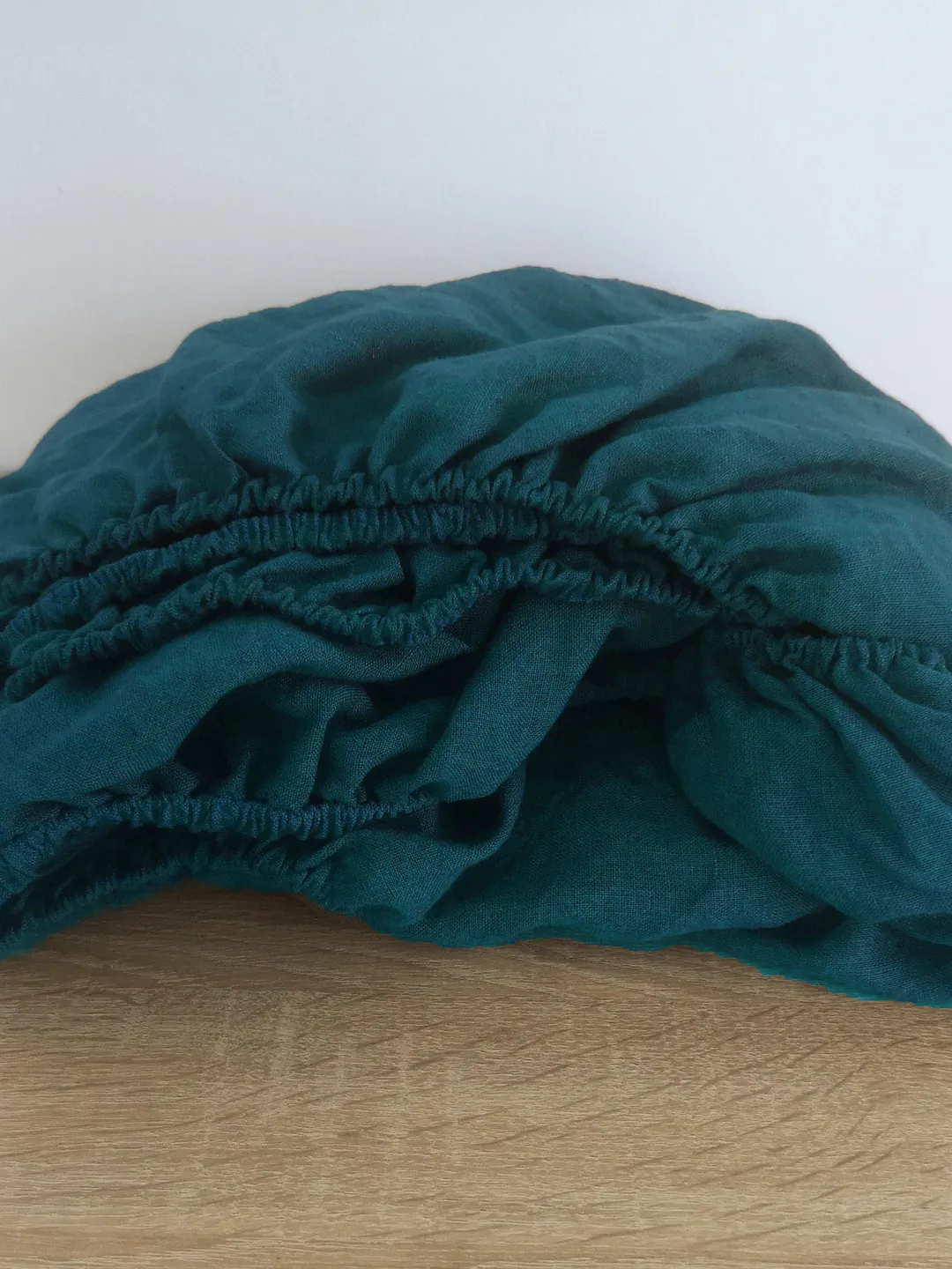 Teal linen fitted sheet / 1 Fitted sheet / Softened linen sheet / Stonewashed linen / Linen bedsheet / Blue-green linen sheet