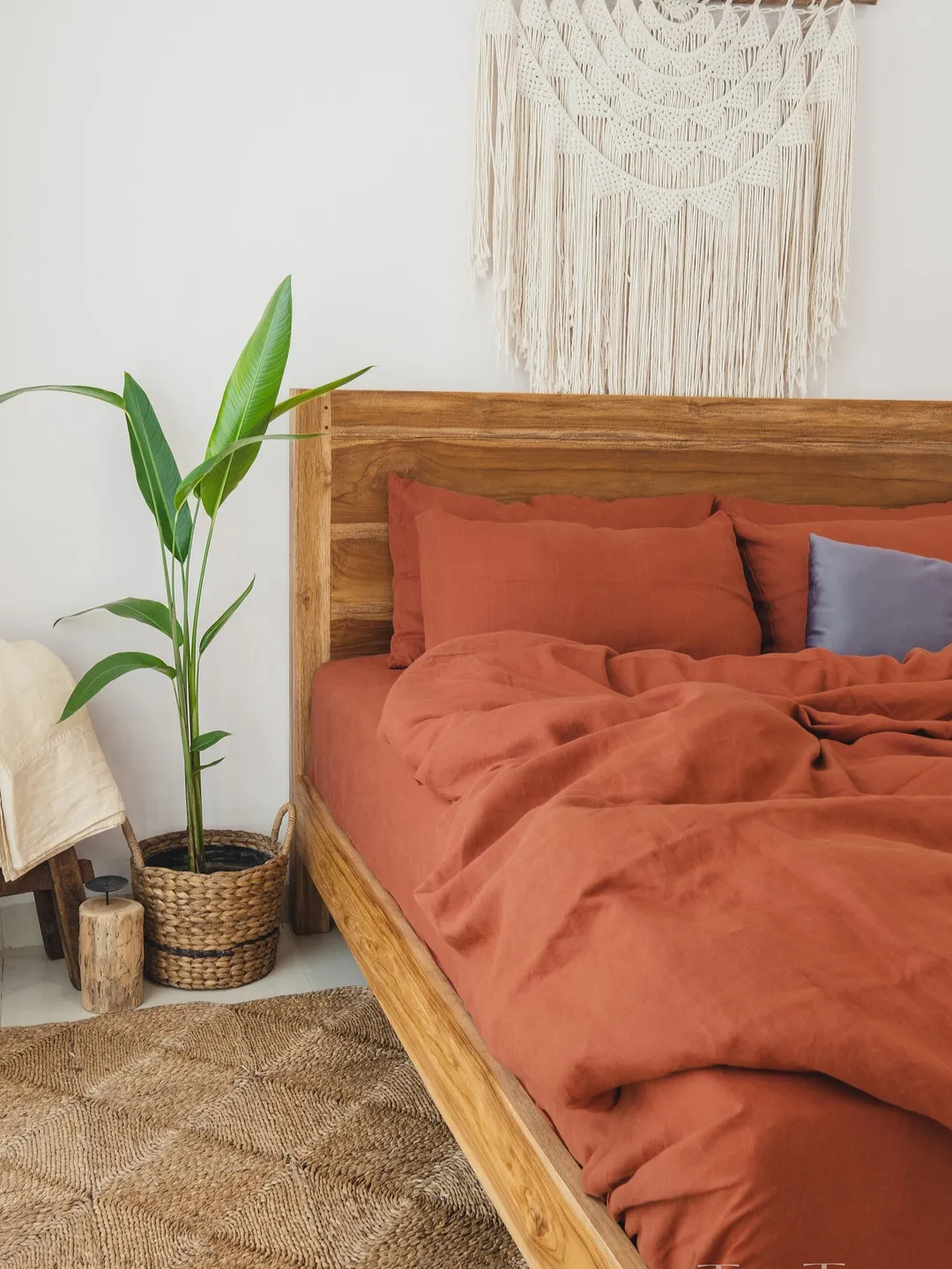 Redwood linen bedding set / 1 Duvet cover + 2 Pillowcases / Softened linen bedding / Comforter cover set / Quilt cover set / Hidden closure