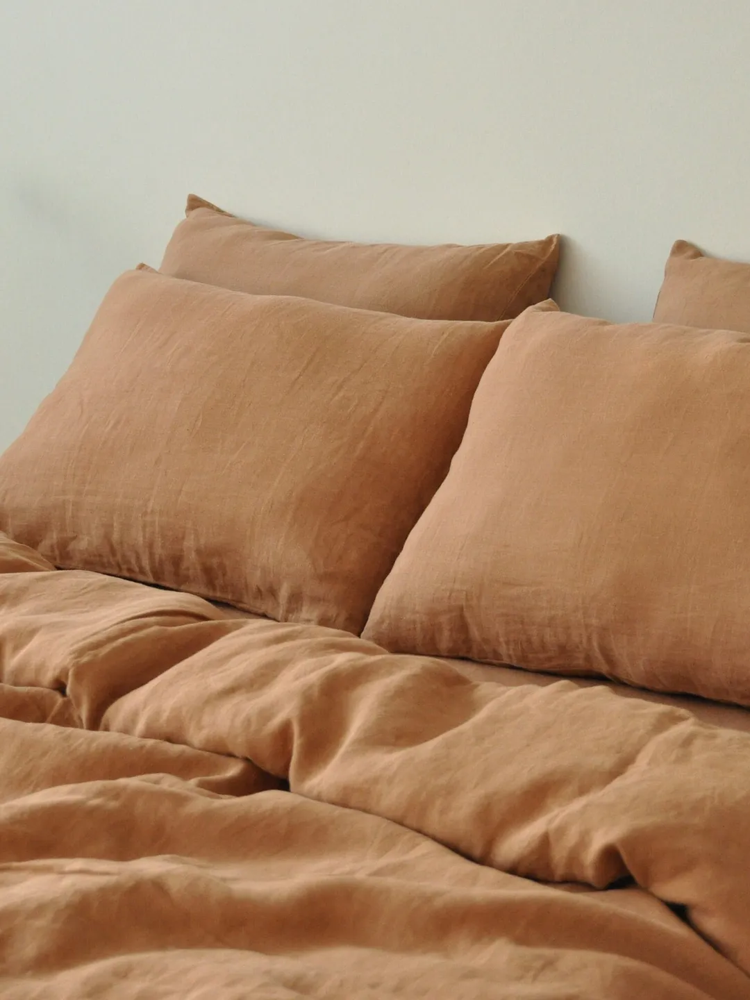 Clay linen pillowcase / 1 Pillowcase / Brown pillow cover / King, Queen, Standard, Euro, Custom size / Envelope closure / Stonewashed