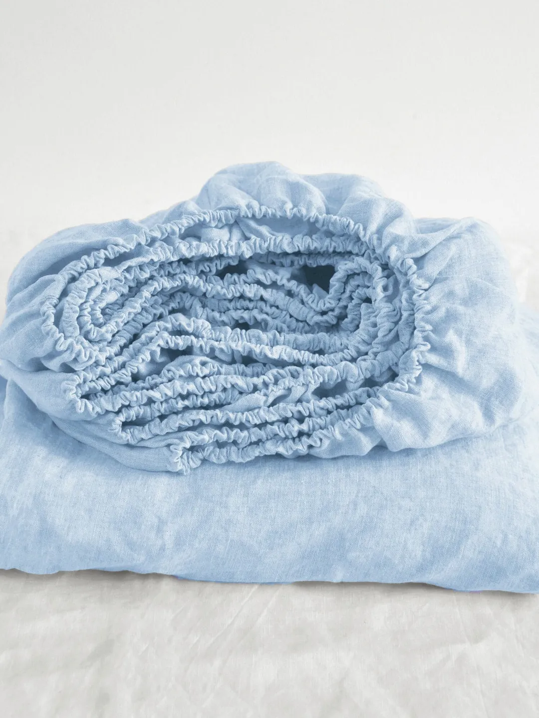 Sky blue linen fitted sheet / 1 Fitted sheet / Softened linen sheet / Stonewashed linen / Linen bedsheet