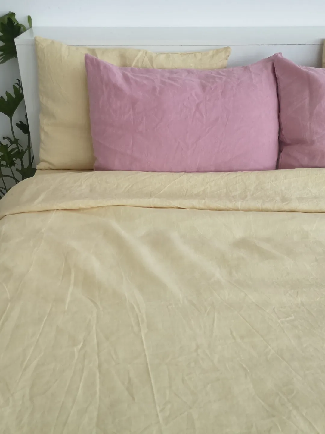 READY TO SHIP / Pastel yellow linen duvet cover / Softened linen / Comforter cover / Quilt cover / Full duvet cover / Double duvet set