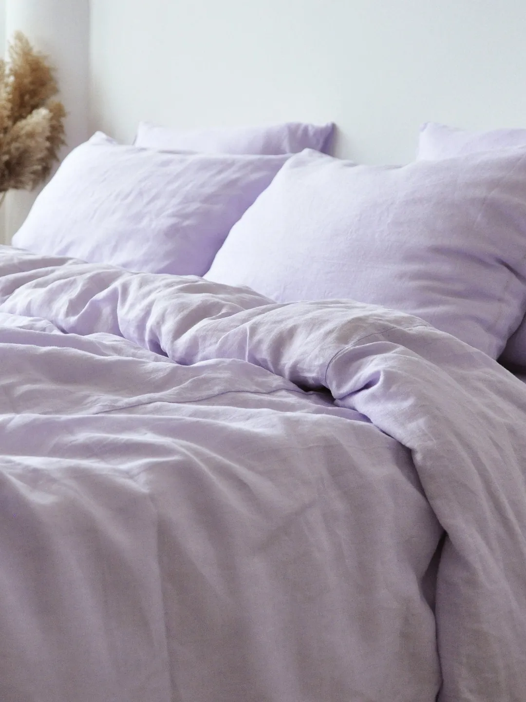 Lilac linen bedding set / 1 Duvet cover + 2 Pillowcases / Softened linen / Purple comforter cover set / Quilt cover set / Hidden closure