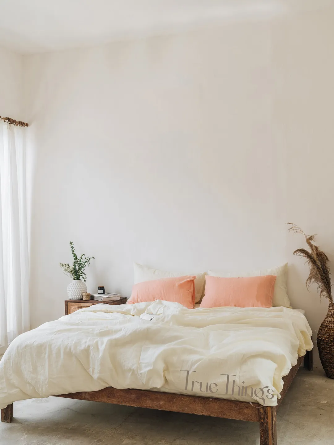 Ivory linen duvet cover set / 1 Duvet cover + 2 Pillowcases in ivory color / Softened linen bedding set / Comforter cover set / Quilt cover