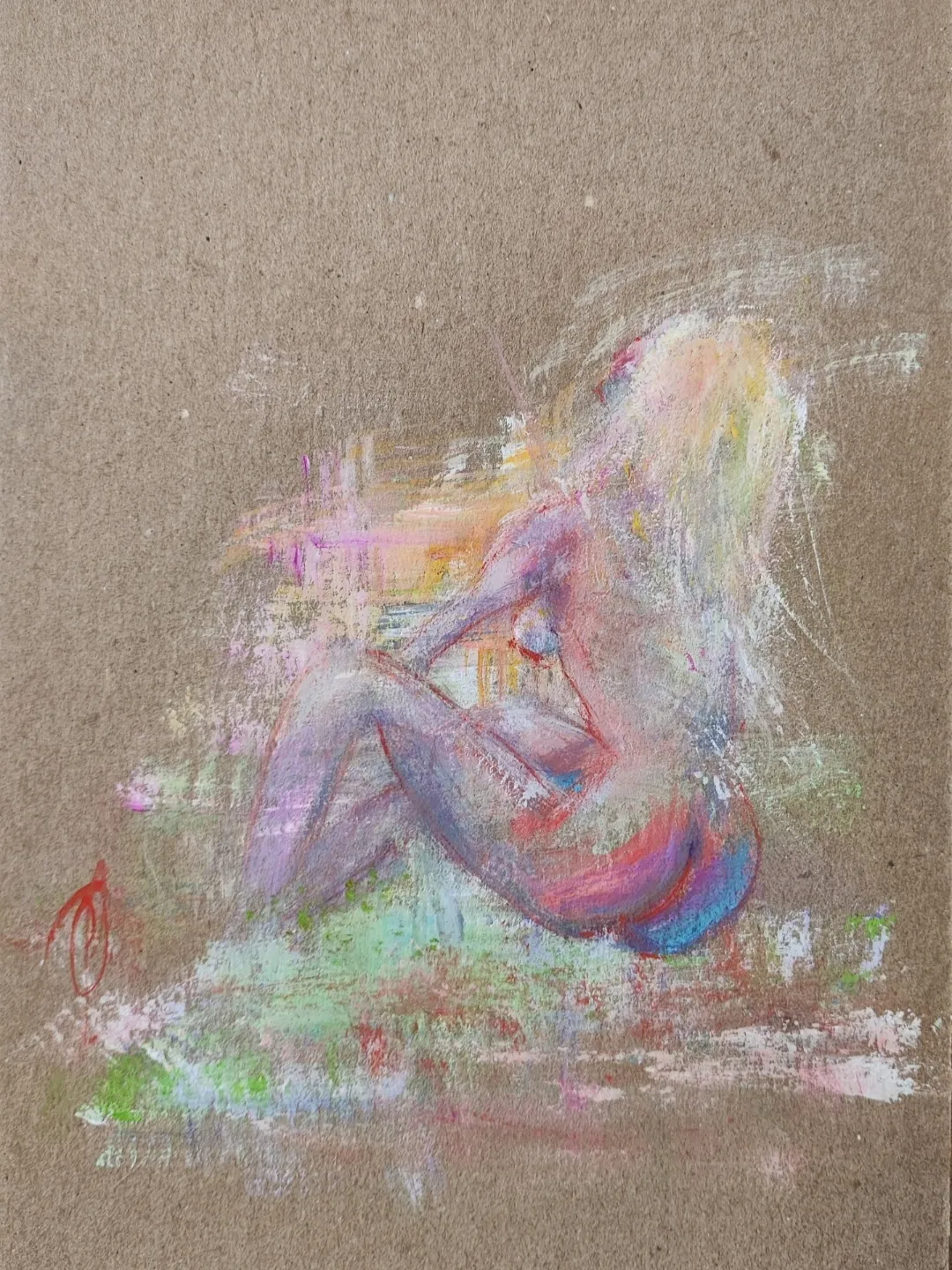 Naked woman painting Original art