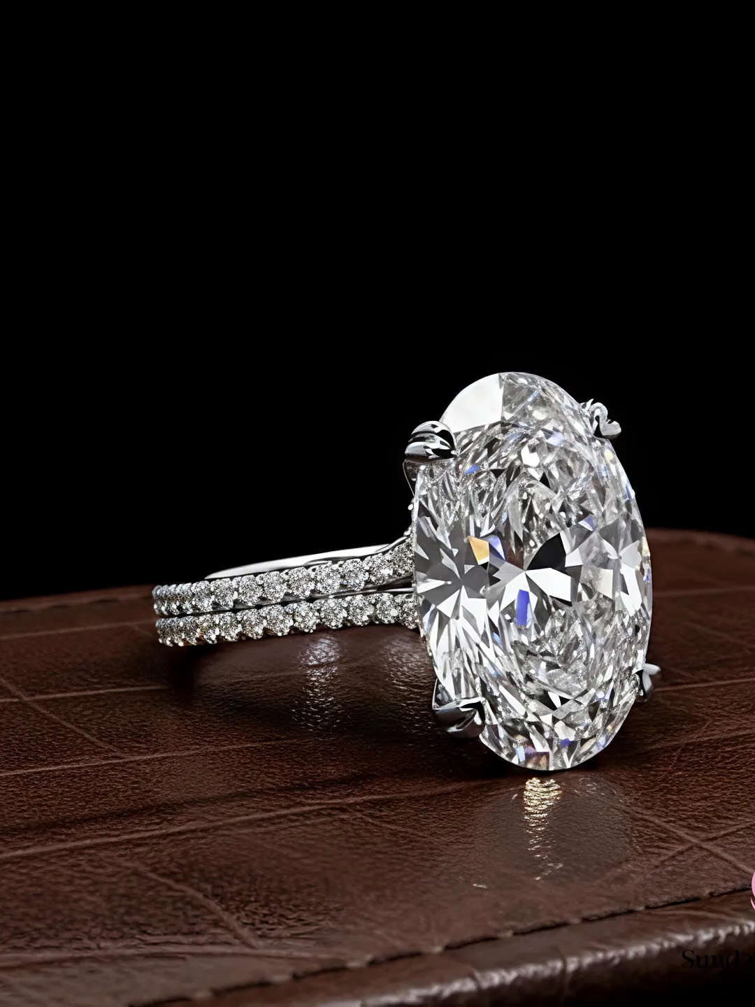 Snowflake Moissanite & Lab Diamond Ring, 925 Silver Gold Rose Gold ...