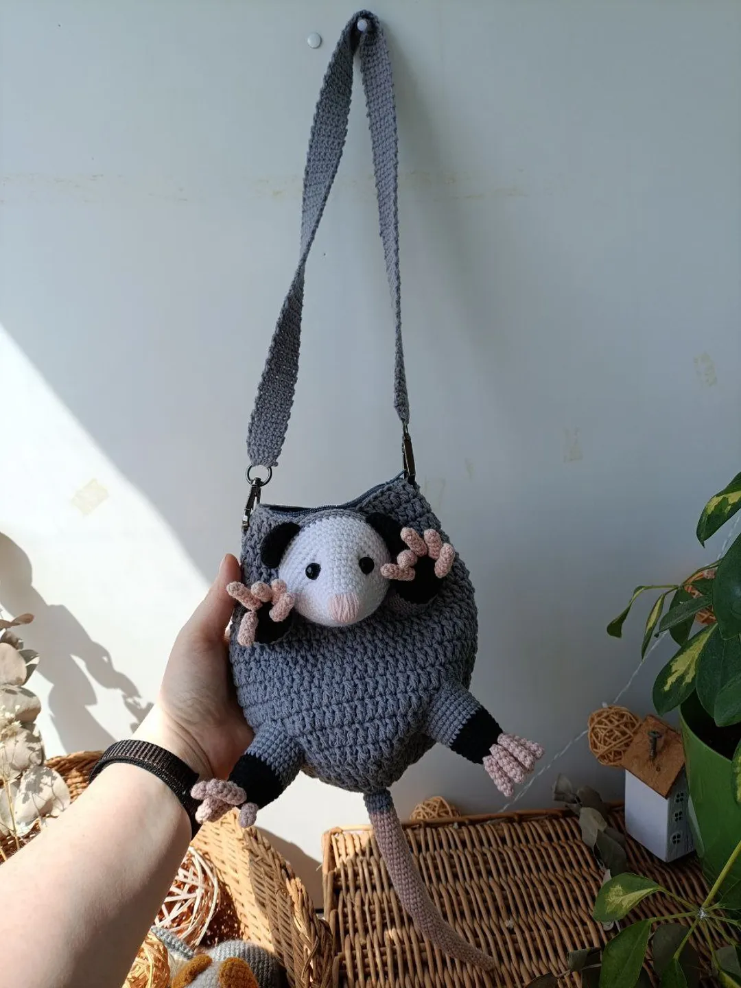 Adorable opossum bag perfect gift for lovers of original things