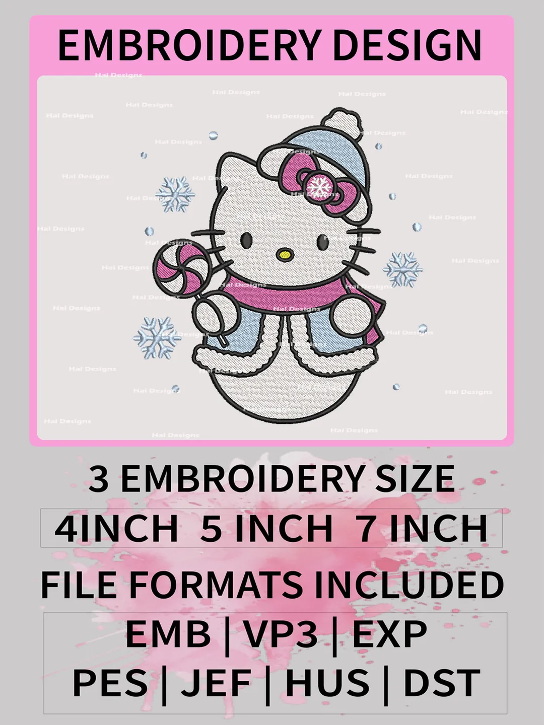 Hello Kitty Snowman Embroidery Designs, Hello Kitty Machine Embroidery Design, Embroidery Design,Embroidery Machin