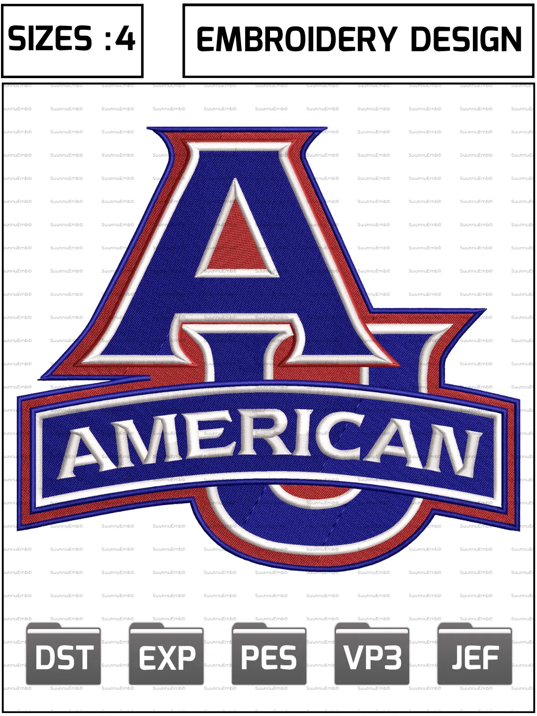 American Eagles Logo Embroidery Design,NCAA Logos Embroidery Design,NCAA Teams, Machine Embroidery Design File,4 Sizes, Digital Download