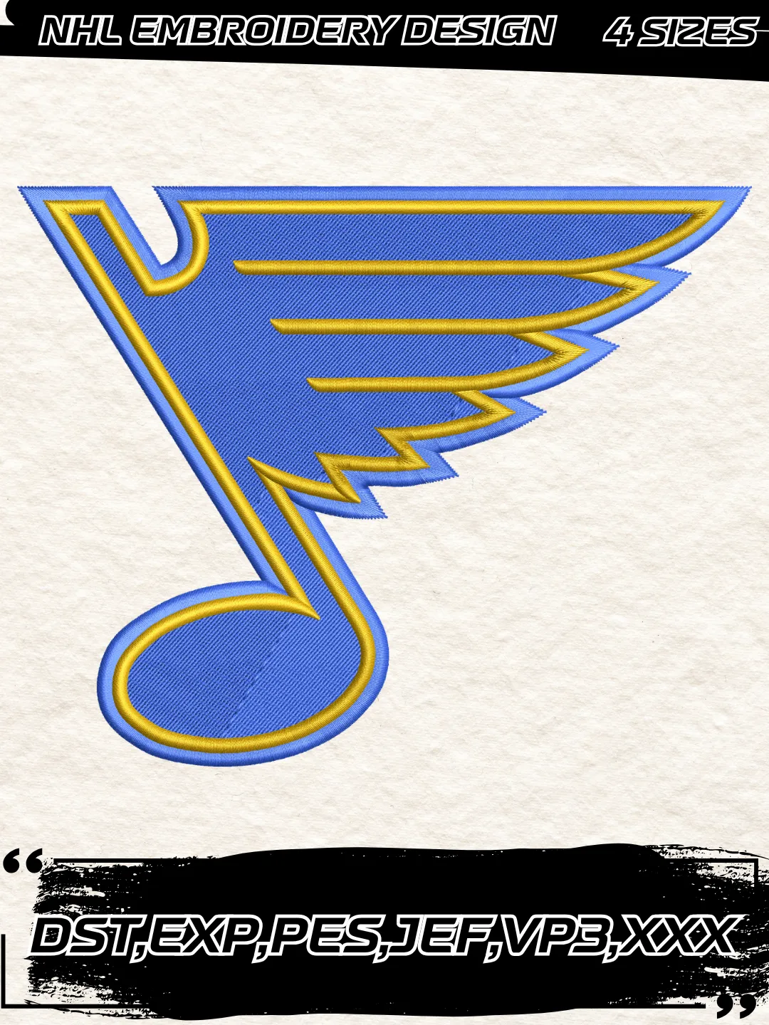 St. Louis Hockey Embroidery Design-Machine Embroidery File