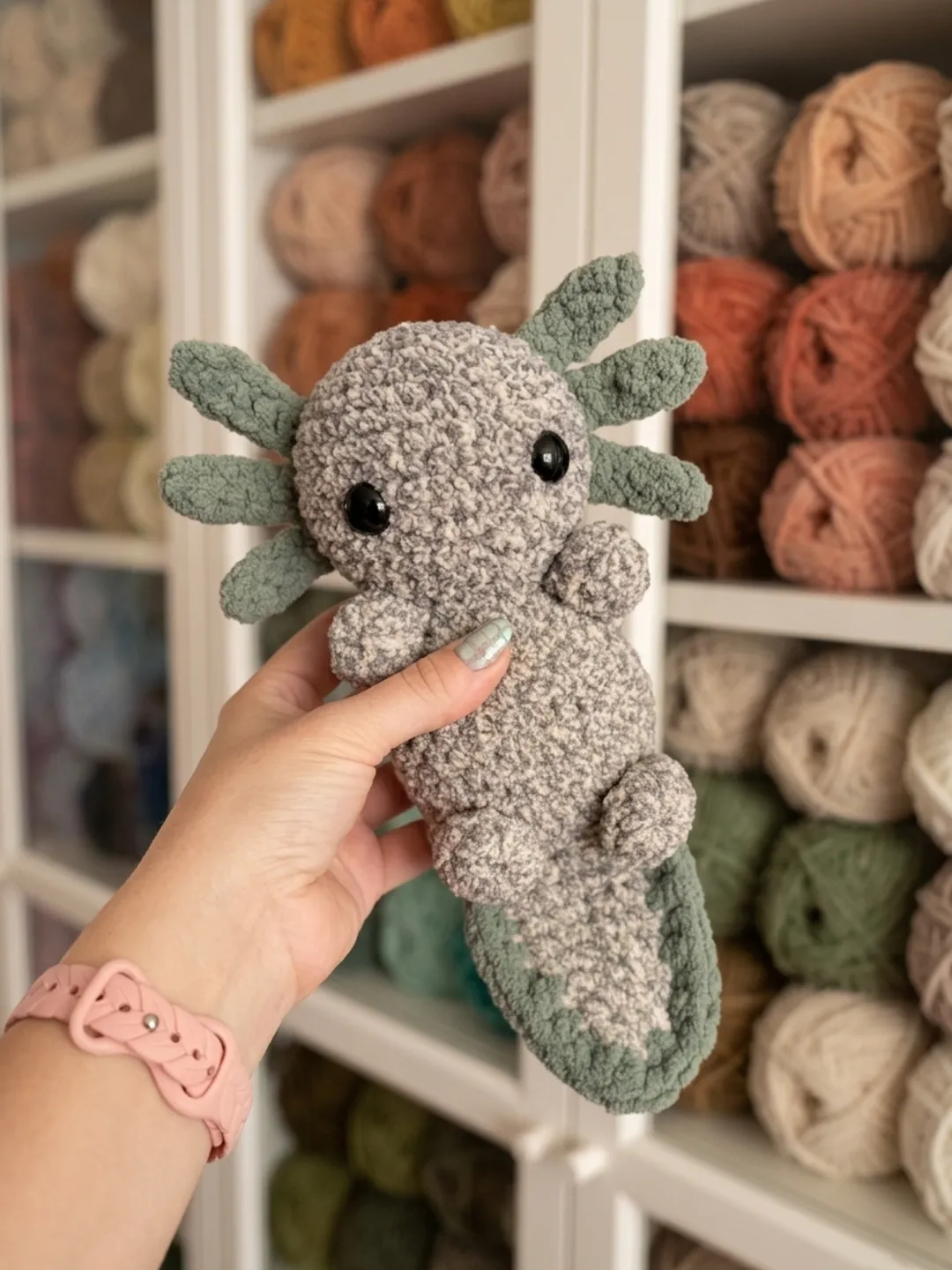 Cute Axolotl Crochet Pattern Amigurumi PDF Download Chenille Plush
