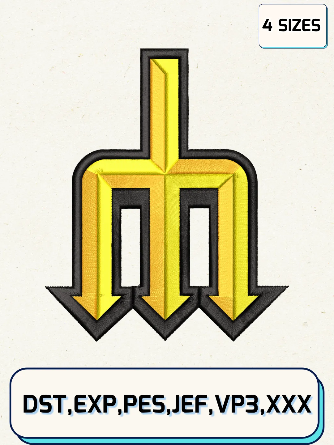 Oakland Athletics Cap Logos Embroidery Design Files, MLB Logos Embroidery Designs, Machine Embroidery Files, 4 Sizes