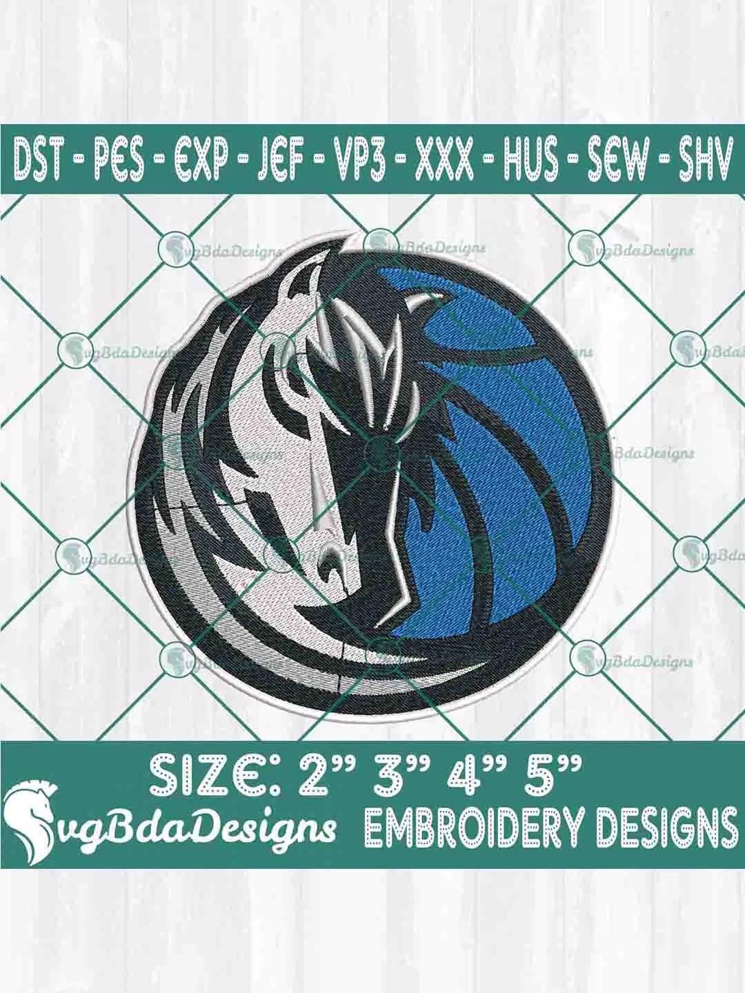 Dallas Mavericks Machine Embroidery Design, NBA Embroidery Machine Designs