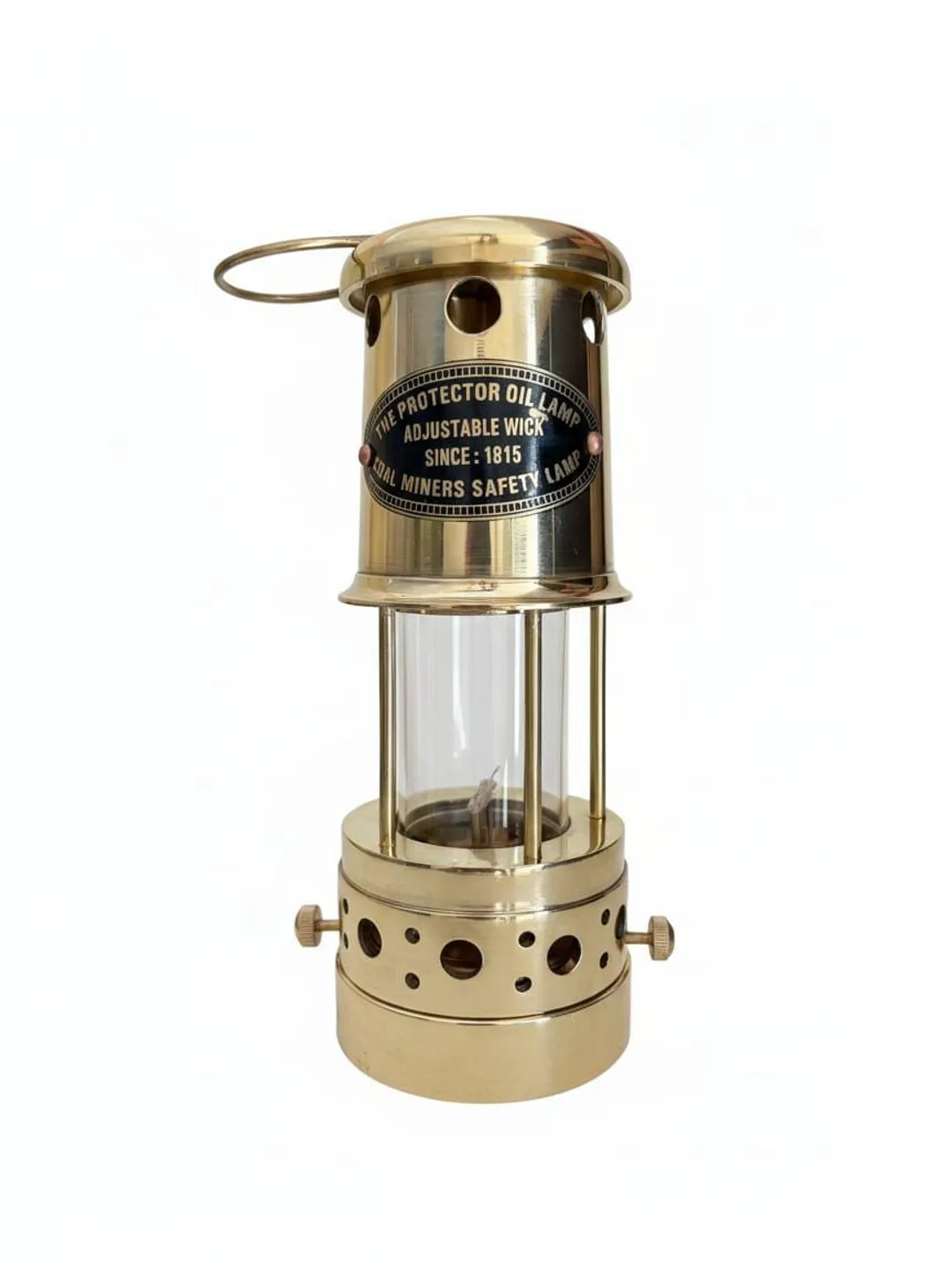 Vintage Brass Oil Lamp | Adjustable Wick Lantern | Nautical