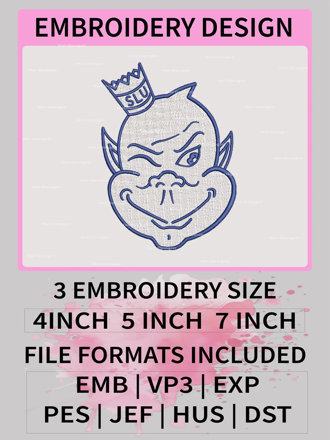 NCAA Saint Louis Billikens Logo Embroidery Files, Digital Machine Embroidery Designs for Sports Fans