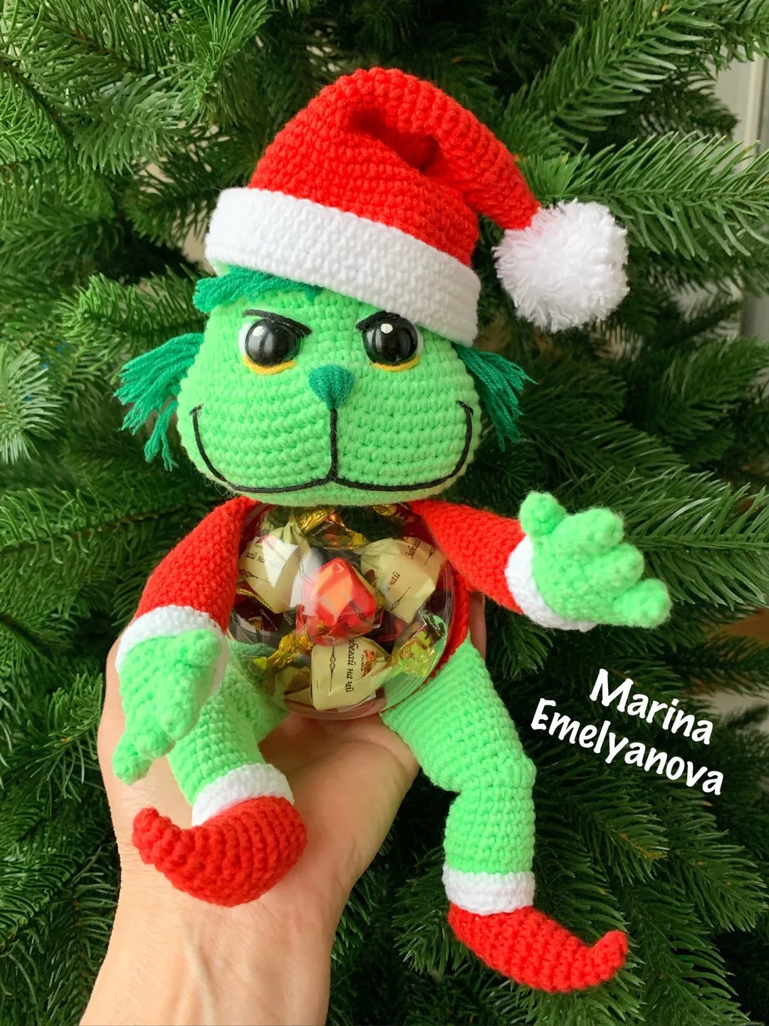 Digital Download - PDF. Crochet pattern Grinch box. DIY amigurumi toy tutorial.