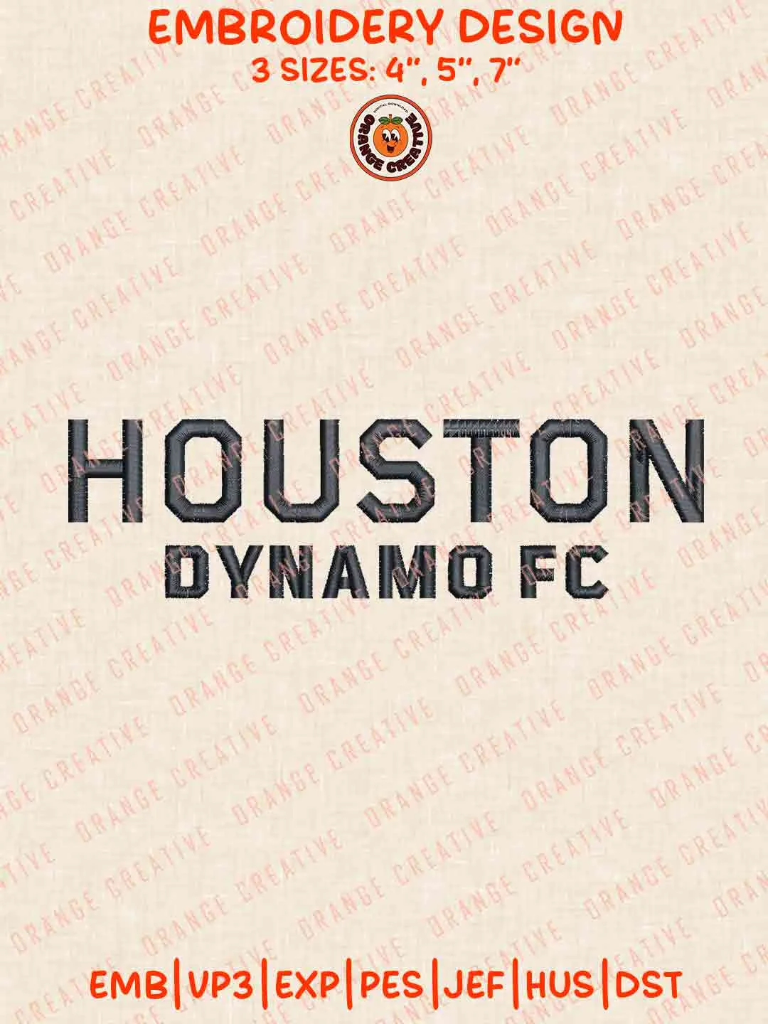 MLS Houston Dynamo FC Wordmark Logo Embroidery Files, Houston Dynamo FC Embroidery Designs, League Soccer Machine Embroidery Files, MLS Houston Dynamo FC Logo Machine Embroidery, 3 sizes, Digital Download